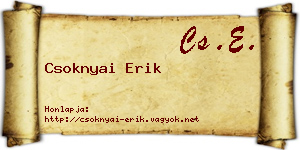 Csoknyai Erik névjegykártya